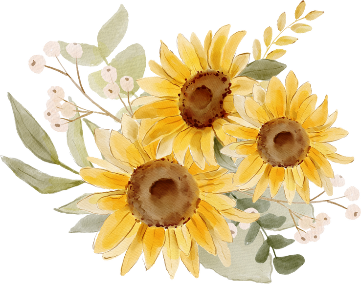 Watercolor Sunflower Bouquet